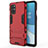 Custodia Silicone e Plastica Opaca Cover con Supporto per OnePlus 8T 5G Rosso