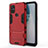 Custodia Silicone e Plastica Opaca Cover con Supporto per OnePlus Nord N10 5G Rosso
