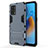 Custodia Silicone e Plastica Opaca Cover con Supporto per Oppo A74 4G Blu