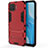 Custodia Silicone e Plastica Opaca Cover con Supporto per Oppo A93 Rosso
