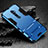 Custodia Silicone e Plastica Opaca Cover con Supporto per Oppo Reno 10X Zoom Cielo Blu