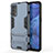 Custodia Silicone e Plastica Opaca Cover con Supporto per Oppo Reno4 4G Blu