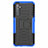 Custodia Silicone e Plastica Opaca Cover con Supporto per Realme 6 Blu