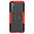 Custodia Silicone e Plastica Opaca Cover con Supporto per Realme 6 Rosso