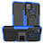 Custodia Silicone e Plastica Opaca Cover con Supporto per Realme C15 Blu