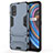 Custodia Silicone e Plastica Opaca Cover con Supporto per Realme X7 Pro 5G Blu