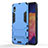 Custodia Silicone e Plastica Opaca Cover con Supporto per Samsung Galaxy A10 Cielo Blu