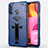 Custodia Silicone e Plastica Opaca Cover con Supporto per Samsung Galaxy A20s Blu