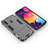 Custodia Silicone e Plastica Opaca Cover con Supporto per Samsung Galaxy A60 Grigio