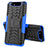 Custodia Silicone e Plastica Opaca Cover con Supporto per Samsung Galaxy A80 Blu