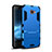 Custodia Silicone e Plastica Opaca Cover con Supporto per Samsung Galaxy A9 Pro (2016) SM-A9100 Blu