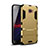 Custodia Silicone e Plastica Opaca Cover con Supporto per Samsung Galaxy A9 Pro (2016) SM-A9100 Oro