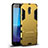 Custodia Silicone e Plastica Opaca Cover con Supporto per Samsung Galaxy C8 C710F Oro