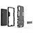 Custodia Silicone e Plastica Opaca Cover con Supporto per Samsung Galaxy M02