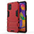 Custodia Silicone e Plastica Opaca Cover con Supporto per Samsung Galaxy M31s Rosso