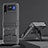 Custodia Silicone e Plastica Opaca Cover con Supporto per Samsung Galaxy Z Flip3 5G Grigio