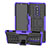 Custodia Silicone e Plastica Opaca Cover con Supporto per Sony Xperia 1 Viola