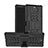 Custodia Silicone e Plastica Opaca Cover con Supporto per Sony Xperia 10 Nero