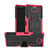 Custodia Silicone e Plastica Opaca Cover con Supporto per Sony Xperia 10 Plus Rosa Caldo