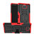 Custodia Silicone e Plastica Opaca Cover con Supporto per Sony Xperia 10 Rosso