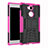 Custodia Silicone e Plastica Opaca Cover con Supporto per Sony Xperia L2 Rosa Caldo