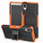 Custodia Silicone e Plastica Opaca Cover con Supporto per Sony Xperia L3 Arancione