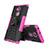 Custodia Silicone e Plastica Opaca Cover con Supporto per Sony Xperia XA2 Rosa Caldo
