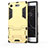 Custodia Silicone e Plastica Opaca Cover con Supporto per Sony Xperia XZ1 Compact Giallo