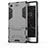 Custodia Silicone e Plastica Opaca Cover con Supporto per Sony Xperia XZ1 Compact Grigio