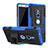 Custodia Silicone e Plastica Opaca Cover con Supporto per Sony Xperia XZ2 Blu