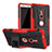 Custodia Silicone e Plastica Opaca Cover con Supporto per Sony Xperia XZ2 Rosso