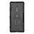 Custodia Silicone e Plastica Opaca Cover con Supporto per Sony Xperia XZ3 Nero