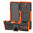 Custodia Silicone e Plastica Opaca Cover con Supporto per Sony Xperia XZ4 Arancione
