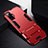 Custodia Silicone e Plastica Opaca Cover con Supporto per Vivo X50 5G Rosso