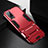 Custodia Silicone e Plastica Opaca Cover con Supporto per Vivo X50 Pro 5G Rosso