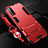 Custodia Silicone e Plastica Opaca Cover con Supporto per Vivo Y11s Rosso