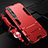 Custodia Silicone e Plastica Opaca Cover con Supporto per Xiaomi Mi 10 Rosso