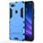 Custodia Silicone e Plastica Opaca Cover con Supporto per Xiaomi Mi 8 Lite Cielo Blu