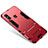 Custodia Silicone e Plastica Opaca Cover con Supporto per Xiaomi Mi 8 Rosso