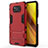 Custodia Silicone e Plastica Opaca Cover con Supporto per Xiaomi Poco X3 NFC Rosso