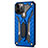 Custodia Silicone e Plastica Opaca Cover con Supporto R01 per Apple iPhone 12 Pro Max Blu