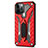 Custodia Silicone e Plastica Opaca Cover con Supporto R01 per Apple iPhone 12 Pro Max Rosso