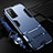 Custodia Silicone e Plastica Opaca Cover con Supporto R01 per Huawei Honor 30 Lite 5G Blu