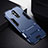 Custodia Silicone e Plastica Opaca Cover con Supporto R01 per Huawei Mate 20 Lite Blu