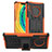 Custodia Silicone e Plastica Opaca Cover con Supporto R01 per Huawei Mate 30 5G Arancione