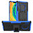 Custodia Silicone e Plastica Opaca Cover con Supporto R01 per Huawei Mate 30 5G Blu