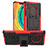 Custodia Silicone e Plastica Opaca Cover con Supporto R01 per Huawei Mate 30 Pro Rosso