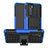 Custodia Silicone e Plastica Opaca Cover con Supporto R01 per Huawei P40 Blu