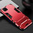 Custodia Silicone e Plastica Opaca Cover con Supporto R01 per Huawei P40 Lite Rosso