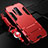Custodia Silicone e Plastica Opaca Cover con Supporto R01 per OnePlus 8 Pro Rosso